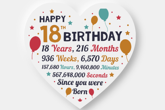 18TH BIRTHDAY GIFT Graphic Design for Crafts and Digital Projects