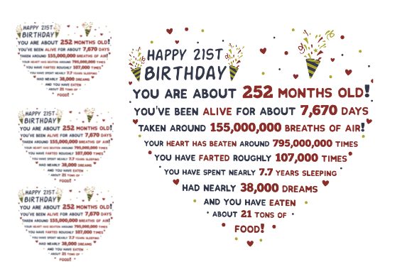 21ST BIRTHDAY FACTS HEART Embroidery Review