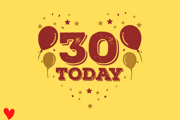 30TH BIRTHDAY TAG BIRTHDAY Graphic Design for Crafts