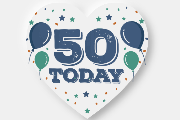 50TH BIRTHDAY Today 50 Graphic Design for Crafts