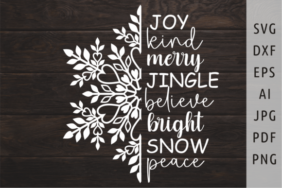 Half Snowflake Svg Xmas Christmas Quote for Crafts and Graphics