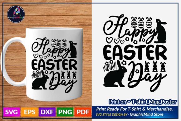 Happy Easter Day SVG T-Shirt Design for Crafts and Graphics