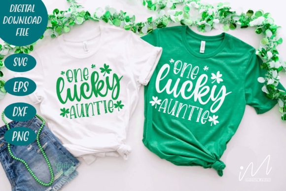 One Lucky Auntie Svg for Crafts and Graphics