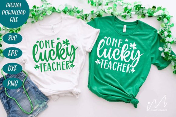 One Lucky Teacher Svg for Crafts and Graphics